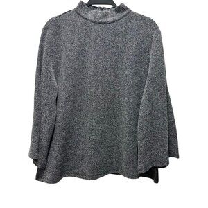 Ann Taylor Womens Black And White Knit Top Bell Sleeve Size XXL